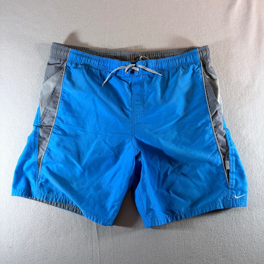 Nike Mens Swim Trunks Blue Grey‎ XL Board Shorts Athletic Activewear Lining